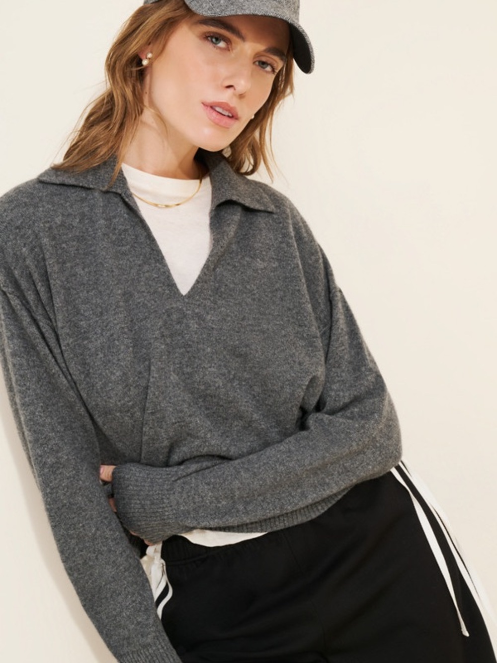 Free People Eloura Cashmere Henley Sweater